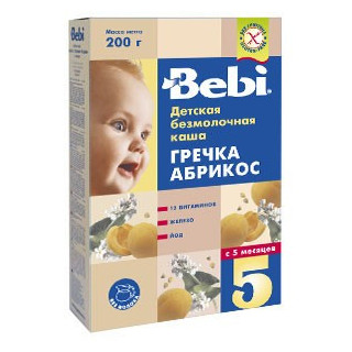 Bebi terci f/lapte hrisca+caise 200gr
