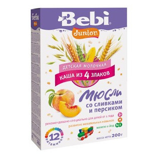 Bebi Junior terci cu lapte (musli+frisca+persic) 200gr