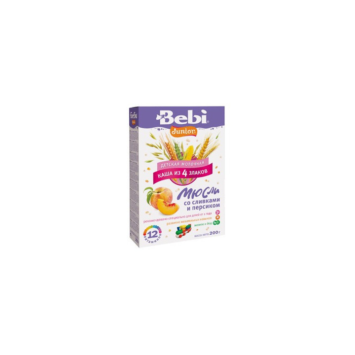 Bebi Junior terci cu lapte (musli+frisca+persic) 200gr